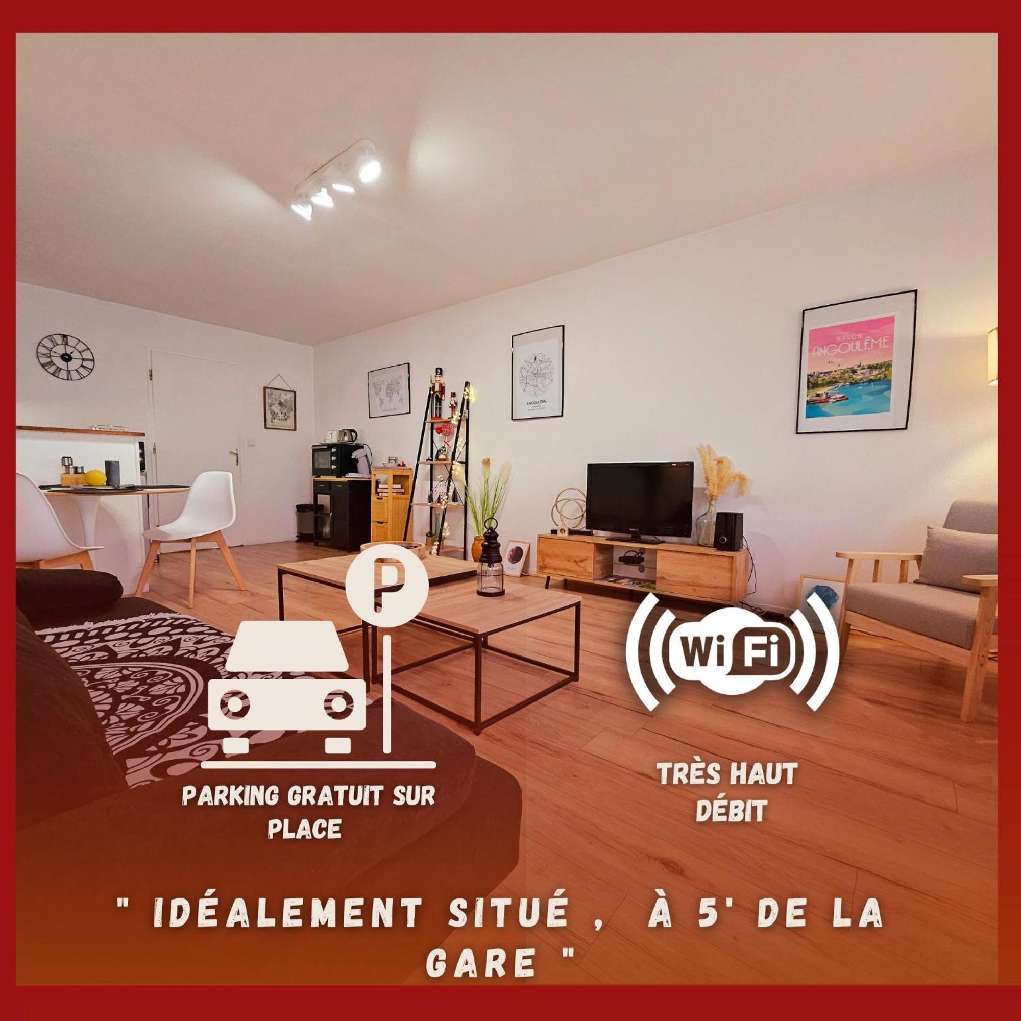 Appartement Cosy Proche Gare - Fibre Optique Et Parking Angoulême Eksteriør bilde